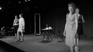 L-R: Victoria Erickson, Shelley Mihm, Megan O'Leary, and Victoria Temiz in The Clever Artifice of Harriet and Margaret.